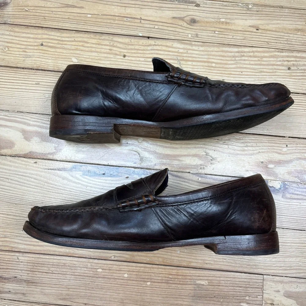 Cole Haan Mens Pinch Penny Loafer Dark Brown Leather preppy office Size 9 flats